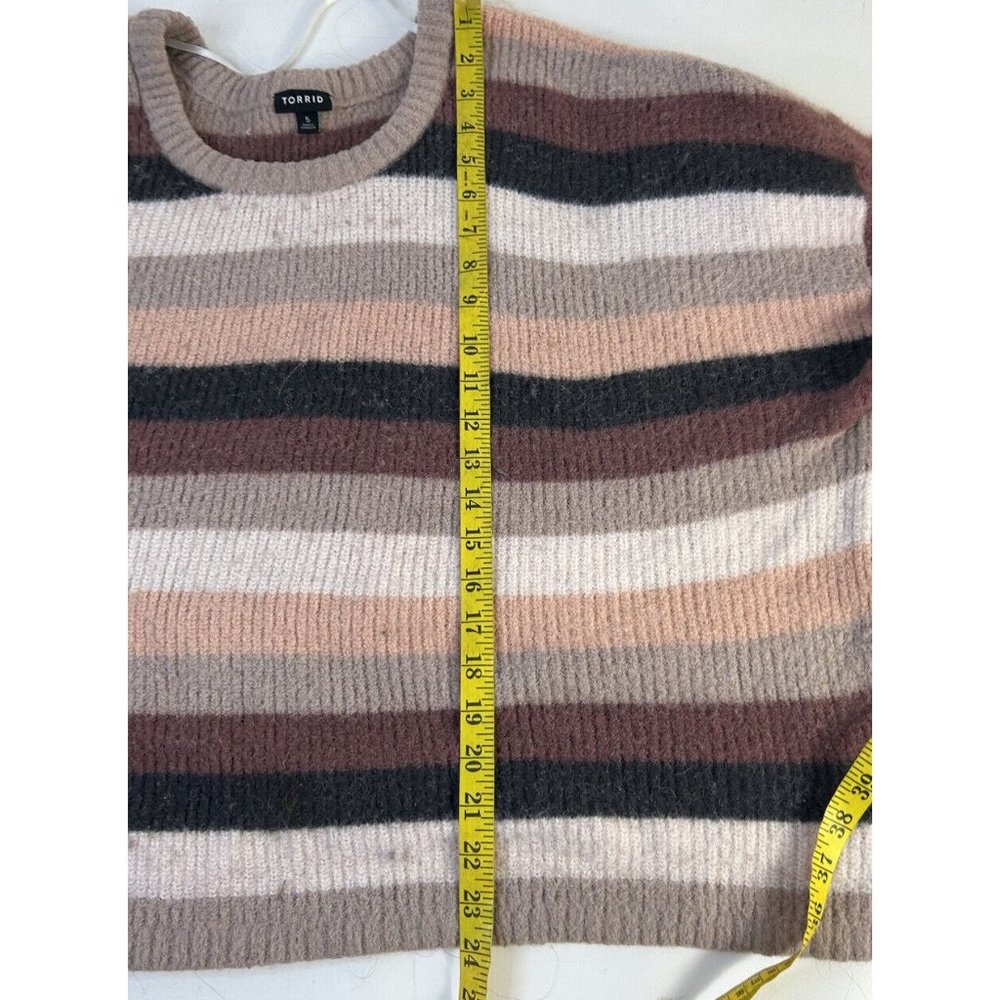 Torrid Rainbow Color Block Stripe Crewneck Sweater - image 5